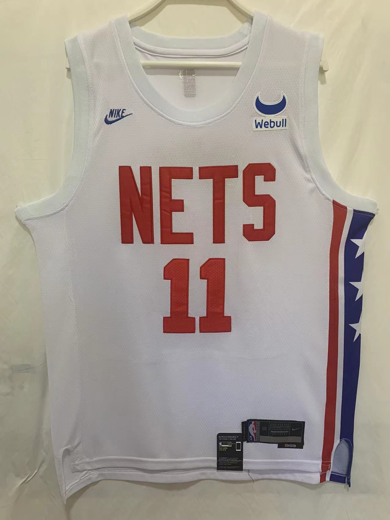 Men Brooklyn Nets #11 Irving White Throwback Nike Season 22-23 NBA Jersey